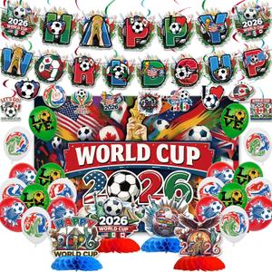 World Soccer Cup 2026 Party Decoration, Complete Celebration Kit, Party Supplies for Football Fans, World Soccer 2026 Celebrations
