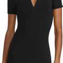 Summer Dress for Women Mini Dresses Sexy Ribbed Short Sleeve Bodycon Mini Dress A Line Beach Dresses XL