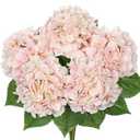 Light Pink Hydrangea Artificial Flowers Large Artificial Hydrangeas Silk Flowers for Home Decor Indoor Wedding Flowers Bouquets Faux Flowers Kitchen Centerpiece Table Decorations