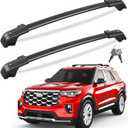 KINGGERI 330lbs All Aluminum Roof Rack Cross Bars Compatible with Ford Explorer 2020 2021 2022 2023 2024 2025 2026, Heavy Duty Lockable Roof Rails Crossbars Rooftop Cargo Basket Luggage Accessories