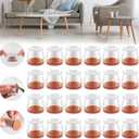 Upgraded Silicone Chair Leg Floor Protectors for Hardwood Floors, Furniture Sliders, Felt Bottom Furniture Pads, Round & Square Cap Covers to Scratch and Reduce Noise, Transparent, 24pcs