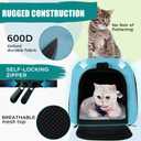 Top tasta Cat Dog Carrier Case Soft Sided Pet Carrier, Collapsible for Small Medium Animal Kitten Puppy Up to 30Lbs, Airline Approved Carrier Open and 4 Ventilated Mesh Windows (Inches20*13 * 13 Blue)