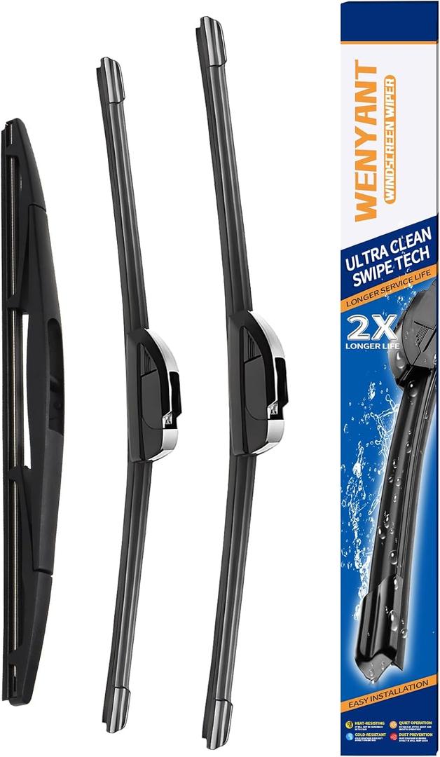 26"/17"/14" Windshield Wipers Compatible with Subaru Forester 2012-2018 Outback Legacy 2015-2019 Front and Rear Wiper Blades for My Car Automotive Replacement (Set of 3)