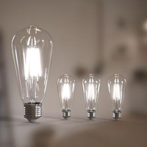 Edison Bulbs 6W E26 LED Bulb 60 Watt Equivalent, Vintage LED Light Bulbs CRI90+ ST19, Dimmable Clear Light Bulbs, 5000K Daylight Cool White, 4 Pack