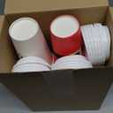 Dandat 16 oz 48 Pcs Christmas Coffee Paper Cups with Lids Disposable Christmas Paper Cups for Hot Cocoa Tea Beverage Holiday Xmas Party Supplies