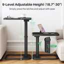 Kitstorack TV Tray Table, Adjustable Height & Rounded Metal Corners, Snack Table for Couch, Sofa, Bed, Chair, Living Room, C Shaped End Side Table for Eating, Dinner or Laptop, Small Spaces, Black
