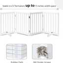 LZRS Freestanding Extra Wide Dog Gate 30 inch Tall - 4 Panels Solid Wooden Pet Gate for Doorways, Stairs, Hallways,Kitchens& Long Areas, Expandable & Foldable with Support Feet,Indoor Use,White