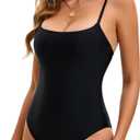 Women's One Piece Swimsuits Tummy Control Swimwear Square Neck Bathing Suits for Women (X-Large-XX-Large)