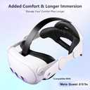 Saqico Head Strap for Meta Oculus Quest 2/3/3s, 3-in-1 Adjustable Halo Headband, Replacement for Elite Strap, Enhanced Comfort Gaming Immersion VR Accessories Compatible with Oculus/Meta Quest 2/3/3s