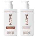 Native Coconut & Vanilla Shampoo and Conditioner Contain Naturally Derived Ingredients | All Hair Types, Color & Treated, Fine to Dry Damaged, Sulfate & Dye Free  2Pack