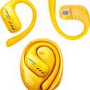 Transformers Open Ear Wireless Headphones Bluetooth 5.4 for Running & Workouts, Over The Ear Earbuds with IPX5 Waterproof Ear Hooks, Surround Sound, LED Display & Lanyard (Yellow - Bumblebee)