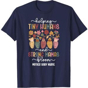 Mother Baby Nurse Best Postpartum Nurse Mom Baby Nurse T-Shirt, Navy L