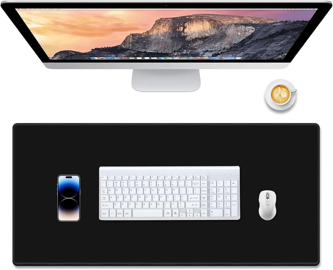 Galdas Gaming Mouse Pad XXL XL Large Mouse Pad Mat Long Extended Mousepad Desk Pad Non-Slip Rubber Mice Pads Stitched Edges Thin Pad (Black-35.4 * 15.7)