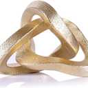 LCCCK Infinity Knot Sculpture Gold Knot Decor Object, Abstract Knick Knacks Coffee Table Modern Statue, Gold Sculpture for Home Living Room Table Ornaments and TV Stand Bookshelf Decorative