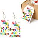2 x You are Awesome Tags 3.3x2.1 Inch, 50 Pack Mini Thank You Cards Blank Back for Handwritten Notes, Appreciation Gifts for Teachers Nurses Coworkers Students
