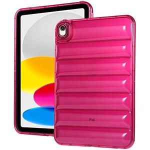 Bumper Case for iPad 9th/8th/7th Generation 10.2-inch, Techcircle Clear Stylish Down Jacket Desigh Soft TPU Shockproof Protective Light Weight Back Cover for iPad 2021/2020/2019 10.2", Rose