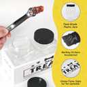 Dog Treat Container, Wooden Cat Food Container Storage with 2 Jars, Food Storage Organizer for Dog and Cat, White Wooden Pet Treat Container, Great Gift for Pet Lover