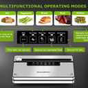 Bonsenkitchen Vacuum Sealer Machine, Stainless Steel Food Sealer Vacuum Sealers with 1 Roll & 5 Bags, 5 Food Vacuum Modes, Built-in Cutter & Bag Storage (Silver Black)