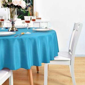 Teal Round Tablecloth - Waterproof Stain Resistant Wrinkle Free Turquoise Table Cloth, 210GSM Polyester Washable Wipeable Table Cover for Party, Banquet, Indoor and Outdoor (78 inch, Circle)