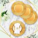Yaomiao 50 Pcs 13 Inch Gold Charger Plates Bulk Plastic Plates Chargers Round Dinner Chargers for Wedding Party Table Setting Bridal Shower Event Decor (Gold), 33 x 33 cm