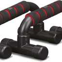 RBX Push-Up Bars with Cushioned Foam Grips and Non-Slip Base (Red)