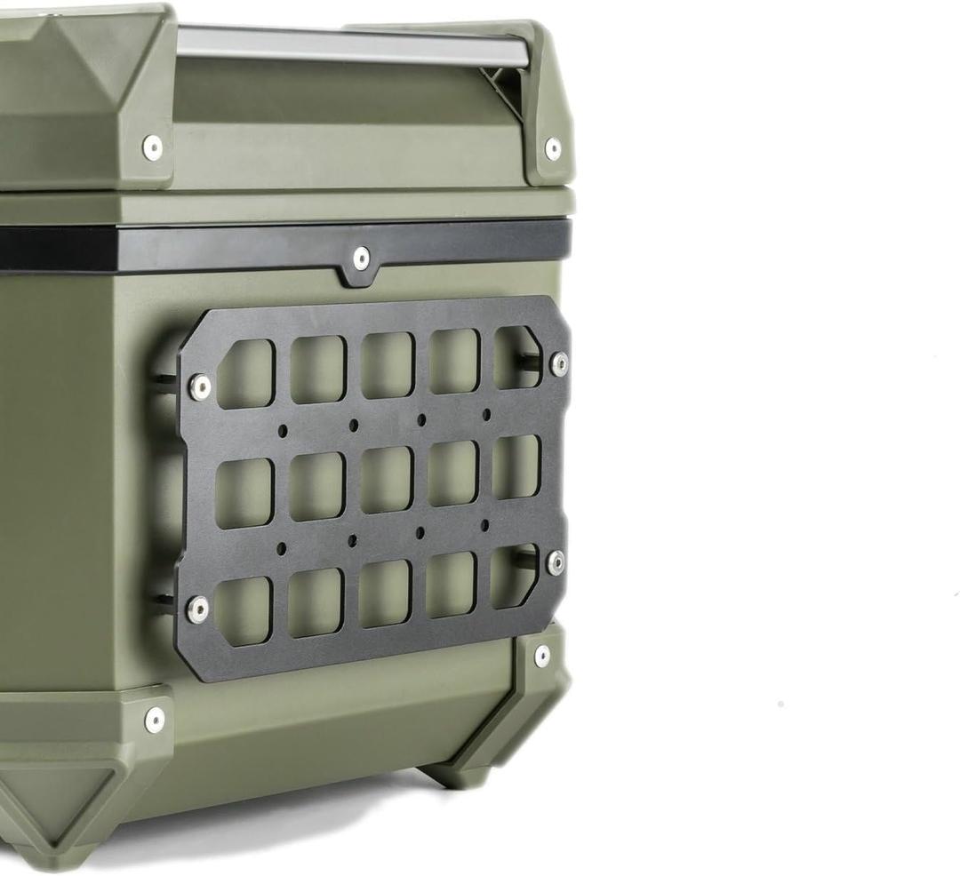 Rigid MOLLE Panel for Motorcycle Top Case, Aluminum Tail Box Side Tactical Gear Rack Truck Mount Panels Equipment Accessories Compatible with Vehicles Car Headrest Organizer Pouch Tool Bag (Medium,1pcs)