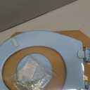 Mayfair Cameron Sky Blue Toilet Seat, Non Slip Heavy Duty Wood, Easy Clean, Made in USA, Round