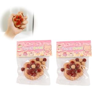 2PCS Taba Squishy Cat Paw Squeeze Toys,Sensory Fidget Toy for Your Best Mellow and Chill,Birthday Gift, Squishy Toys for Adults (Chocolate-2PCS)