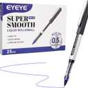 EYEYE 25 Pack 0.5mm Blue Rollerball Pens Extra Fine Point Quick Dry, Liquid Ink Pens Fine Point Smooth Writing Pen for Journaling, Note Taking, Office, School Supplies