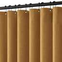 MIULEE Extra Long Linen Shower Curtain 84 Inch Long with 12 Metal Hooks Washable Heavy Fabric Curtain Set Waterproof Thick Cloth Shower Curtains for Bathroom Hotel Bathtub, 72 x 84, Gold