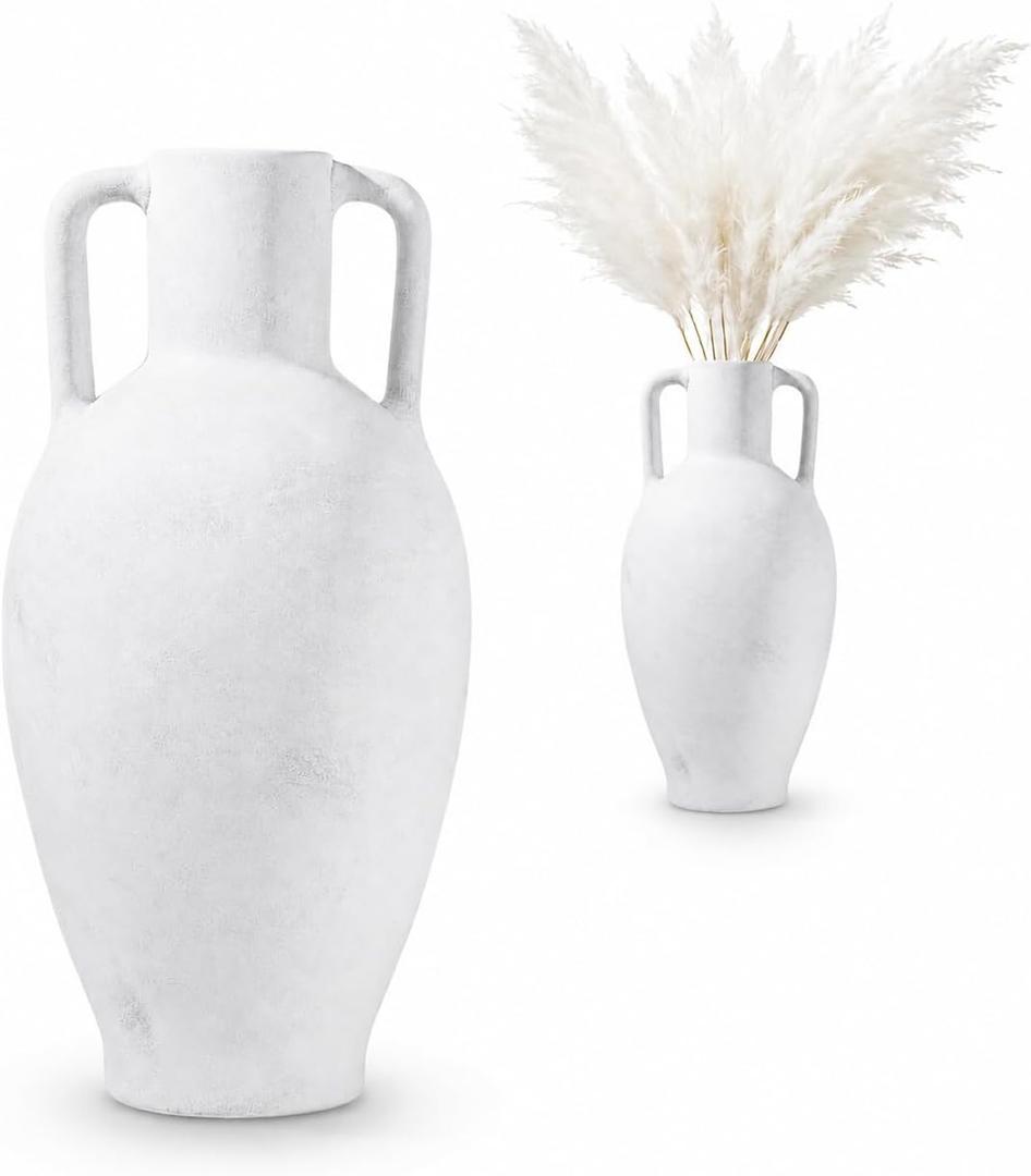 UPWOIGH 20.5in Ceramic Floor Vase with Handles