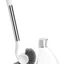simplehuman Toilet Brush with Caddy, Stainless Steel, White