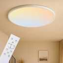MOONSEA 24 Inch Flush Mount LED Ceiling Light with Remote Control, Bedroom