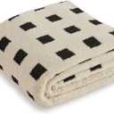 Fleece Blanket for Couch for Bed320GSM - Black and White Checkered Blanket Throw, Christmas Blanket Cozy Blankets for Women Gift, 50x60 Inches