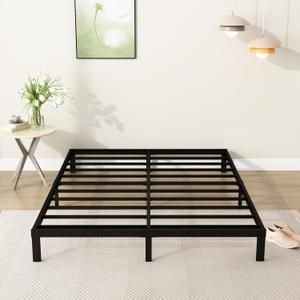 9 Inch Full Size Bed Frame Heavy Duty Low Profile Metal Platform No Box Spring Needed Mattress Foundation, Easy to Assembly, Noise Free, Black
