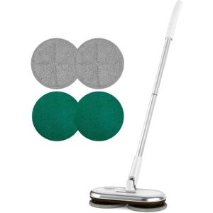 GOBOT Electric Mop with Motorized Dual Spinning Mopheads, Lightweight & Rechargeable,for Hardwood Floor/Bathroom/Tile Floor Cleaning, Sliver