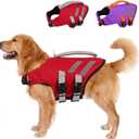 LeLePet Dog Life Jacket, High Flotation Dog Life Vest for Swimming, Boating, Ripstop Reflective Pet Swim Vest for Small Medium Large Dogs Pool Floats Adjustable Swimming Vest for Dogs Water Safety