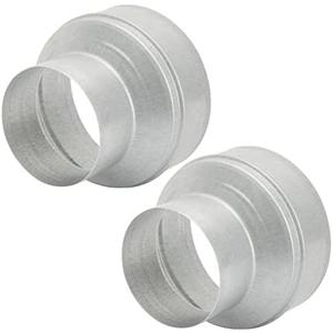 2 Pcs Duct Reducter 6 to 4 Air Ducting Reducer Increaser Air Duct Adapter or Round Metal Pipe Reducer for Bathroom Kitchen Ventilation Systems (Silver)