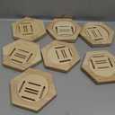 Premium Honeycomb Medal Display Stand Set of 7 - Hexagonal Rubber Wood Holders for Basketball, Running, Swimming Awards & More - Stitch-Free Punch Design for Easy Display (brown)