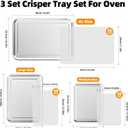 3 Set Air Fryer Basket, Air Fryer Pans and Tray for Oven with 90 PCS Parchment Papers, DEGOVIN Non-stick Stainless Steel Oven Air Fryer Basket and Tray-18.8" x 12.8" &14.88"10.98"&12.8" x 8.9"