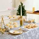 10 Piece Cake Stand Set 3 Tiered Tiered Cupcake Stands 1 Square and 1 Circular 5 Dessert Trays 1 cake tongs 2 Pack Pop Stand with Sticks Kit For Wedding Baby Shower Home Birthday Tea Party