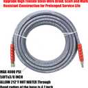 RIDGE WASHER Pressure Washer Hose 50 Feet X 3/8 Inch for Hot and Cold Water, with M22 14 mm to 3/8 Inch Quick Connect, 4000 PSI
