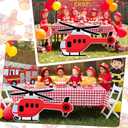 Briwooody 3ft Firetruck Birthday Party Decoration Fire Truck Themed Cardboard Cutout Standup Photo Props Party Back Drops for Birthday Baby Shower Anniversary Supplies(Fire Rescue Helicopter)