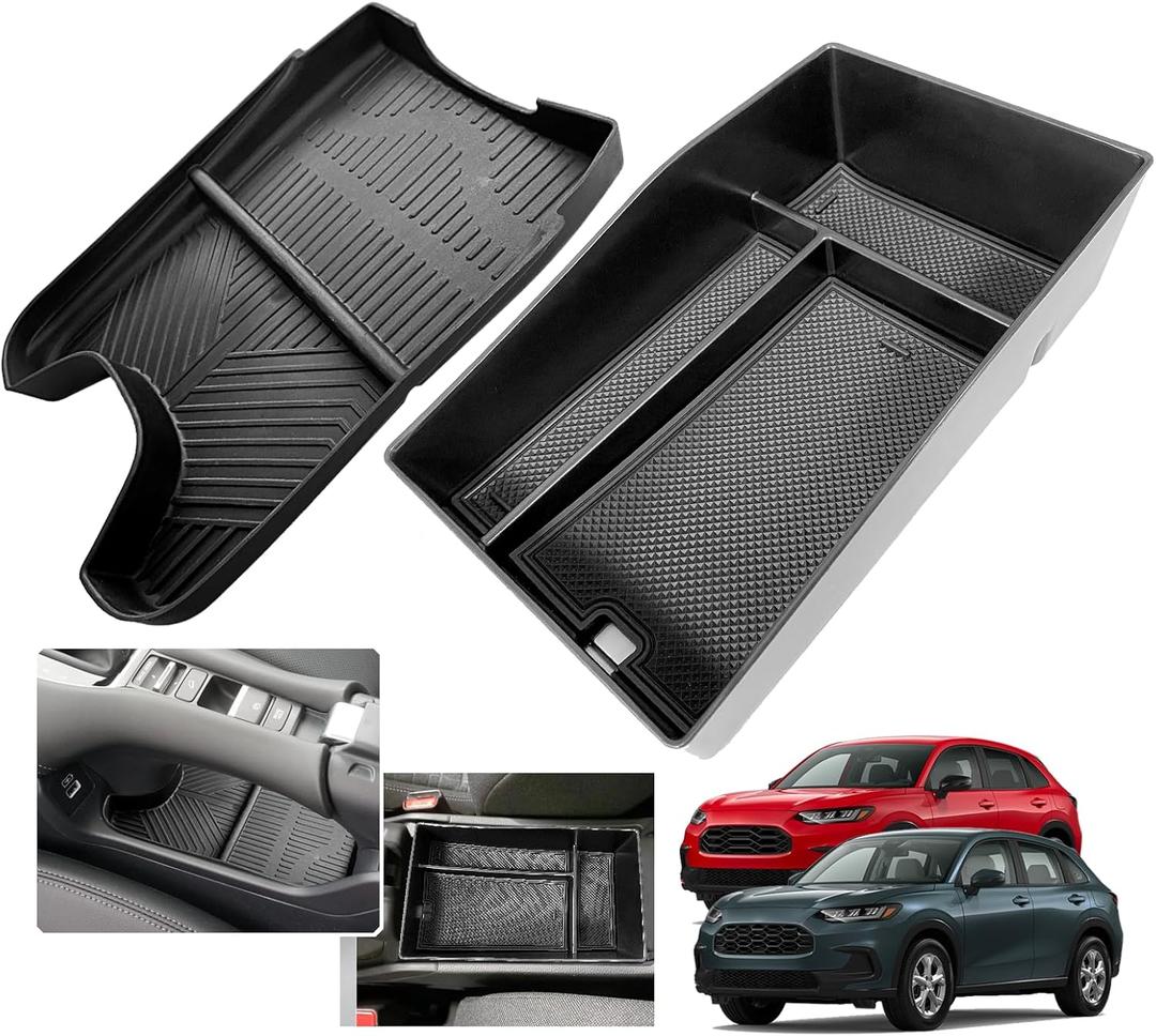 2025 2026 HRV HR-V Center Console Organizer Tray for Honda HR-V 2025 2024 2023 Console Tray Center Armrest Glove Storage Box for HRV HR-V 2026 Accessories 2024 HR-V Box, 2pcs