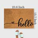 Funny The Entrance Way Outside Personalized Rug with Heavy-Duty Non Slip Outdoor Coconut Coir Doormat Pets Lover Gift 23.6 x 15.7 inch (Hello Cursive Script)
