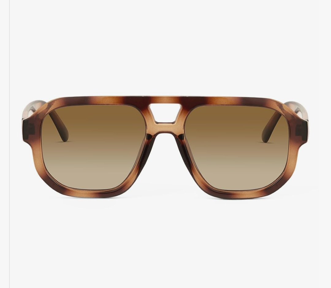 livho Trendy Polarized Square Aviator Sunglasses Women Men Square Eyewear Frame, Retro Sun Glasses for Women Men 2025 Shades