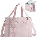 BAGSMART Large Tote Bag for Women, 38L Carry-On Travel Tote with Removable Shoulder Strap for Travel, Work, Gym (Baby Pink)