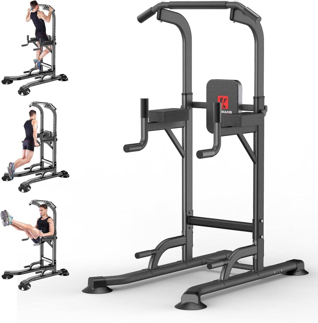 Power Tower Adjustable Height Pull Up & Dip Station Multi-Function Home Strength Training Fitness Workout Station for Home Gym