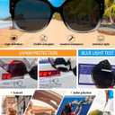 AEZUNI Trendy Reading Sunglasses Women Stylish Square Sun Readers UV Protection Glasses 1.0 1.5 2.0 2.5 3.0 3.5 (Not-bifocal (Black+clear)