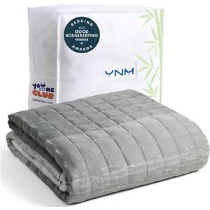 YnM Cooling Weighted Blanket — Oeko-Tex Certified Material (Gradient Dark Grey, 60"x80" 20lbs), Suit for One Person(~190lb) Use on Queen/King Bed